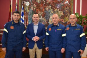 Επίσκεψη του νέου Γενικού Επιθεωρητή Πυροσβεστικού Σώματος Βορείου Ελλάδος στον Δήμαρχο Καστοριάς
